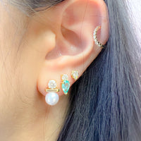 Pearl and Diamond Art Deco Earrings