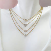 Heart Shaped Diamond Bezel Necklace