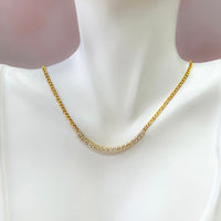 Diamond Bar with Cuban Link Necklace