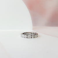 Alternating Emerald Cut & Round Diamond Eternity Band