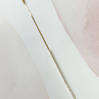 Half & Half Bracelet (Diamonds & Herringbone)