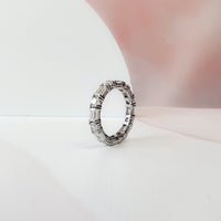 Alternating Emerald Cut & Round Diamond Eternity Band