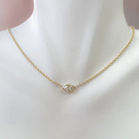 Marquise Diamond Bezel Necklace