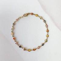 Bezel Rainbow Sapphire Bracelet