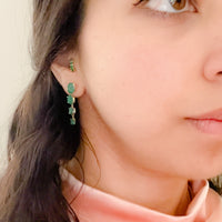 Graduating Emerald Drop Earrings