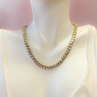 Marquise & Pear Shape Diamond Bezel Tennis Necklace