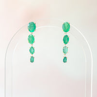 Graduating Emerald Drop Earrings