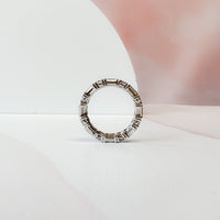 Alternating Emerald Cut & Round Diamond Eternity Band