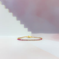 6.5ctw Pink Sapphire Ombré Tennis Bracelet