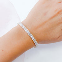 15ct Lab Grown Emerald Cut Diamond Tennis Bracelet
