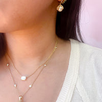 Pearl Drop Huggie Earrings