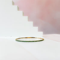Flexible Light Green Emerald Bangle (Half)
