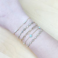 Bezel Aquarmarine Bracelet