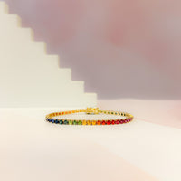 8ctw Rainbow Sapphire Tennis Bracelet
