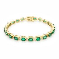 7ctw East West Green Emerald Tennis Bracelet