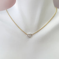 Heart Shaped Diamond Bezel Necklace