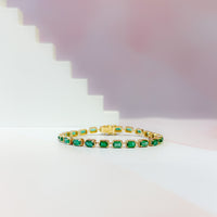 7ctw East West Green Emerald Tennis Bracelet