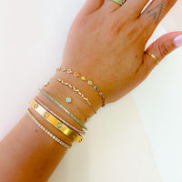 Flexible Light Green Emerald Bangle (Half)