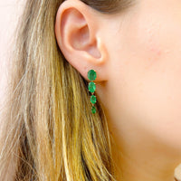 Graduating Emerald Drop Earrings