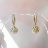 Pearl Drop Huggie Earrings