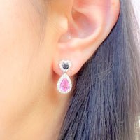 Heart and Pear Sapphire Drop Earrings