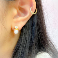 Pearl and Diamond Art Deco Earrings