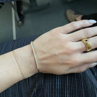 Half & Half Bracelet (Diamonds & Herringbone)