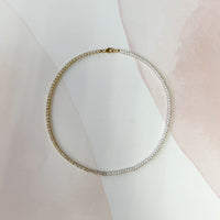 Half & Half Necklace (Diamonds & Pearls)