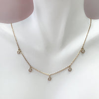 Dangling Round Diamond Necklace