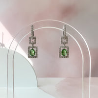 Tsavorite Square Drop Earrings