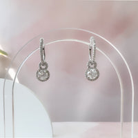 Diamonds Huggies with Diamond Halo Drop