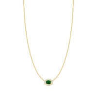 Oval Emerald Halo Pendant