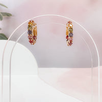 Rainbow Sapphire In and Out Hoops (0.75 inch)