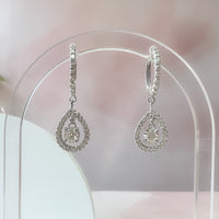 Pear Shape Frame Drop Earrings