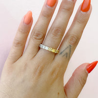 Two Tone Diamond Eternity Band