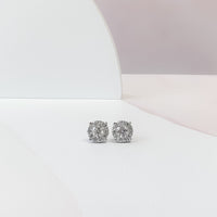 Diamonds Halo Stud Earrings