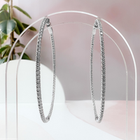Diamond In & Out Oval Hoops