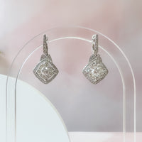 Diamonds Halo Drop Earrings