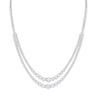 Double Row Graduated Tennis Necklace