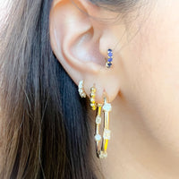 Round and Emerald Cut In & Out Hoops
