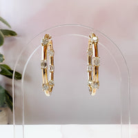Round and Emerald Cut In & Out Hoops