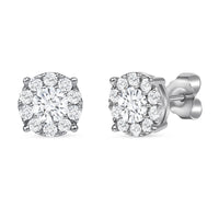 Diamonds Halo Stud Earrings
