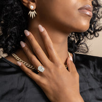 Oval Solitaire with Hidden Halo