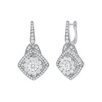 Diamonds Halo Drop Earrings