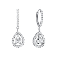 Pear Shape Frame Drop Earrings