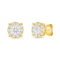 Diamonds Halo Stud Earrings