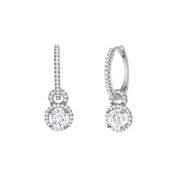 Diamonds Huggies with Diamond Halo Drop