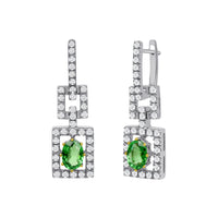 Tsavorite Square Drop Earrings