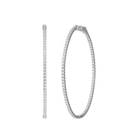 Diamond In & Out Oval Hoops