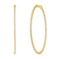 Diamond In & Out Oval Hoops